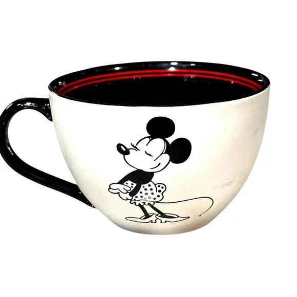 Minnie Mouse Black White Red Mug Disney Vintage Glam Desk Decor Old Hollywood - Picture 4 of 9